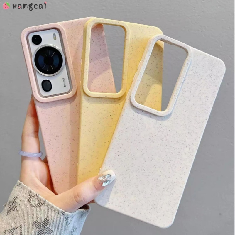 เคสโทรศัพท์มือถือแบบนิ่ม ผิวด้าน กันกระแทก เป็นมิตรกับสิ่งแวดล้อม สีเหลือง ขาว เรียบง่าย สําหรับ Huawei Y9s P60 P50 P40 P30 Pro Plus