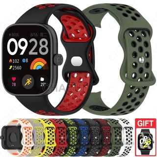 สายรัดซิลิโคนวงสร้อยข้อมือสีคู่อุปกรณ์เสริมสําหรับ Redmi Watch 4 5 6 / Xiaomi Smart Band 8 9 10 Pro