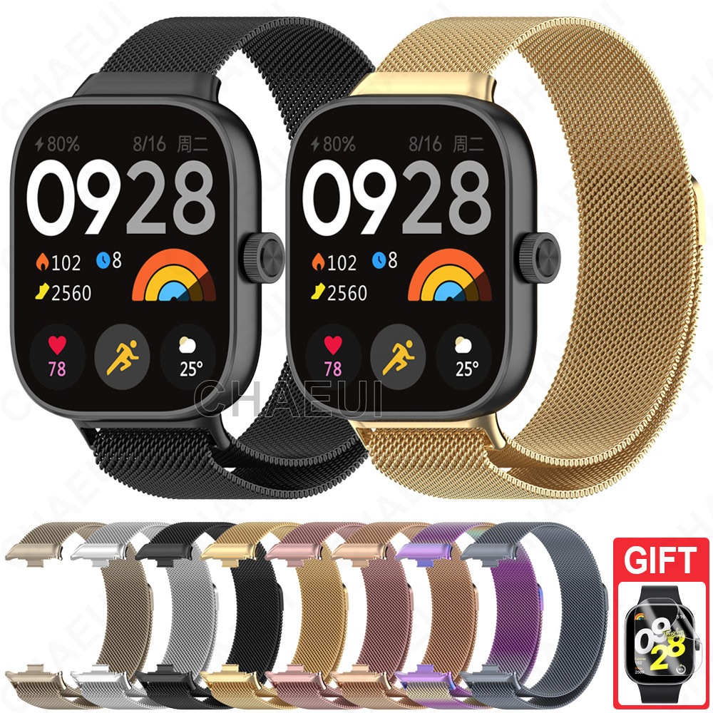 สายสแตนเลสโลหะอุปกรณ์เสริมสร้อยข้อมือสําหรับ Redmi Watch 6 Active Lite 5 4 3 / Xiaomi Smart Band 8 9 10 Pro