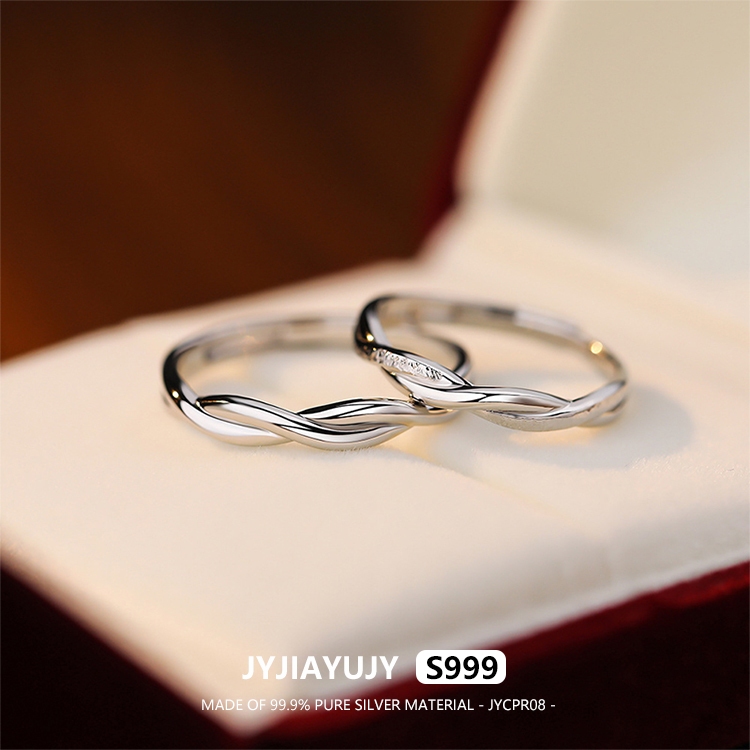 Jyjiayujy แหวนเงินแท้ 100% S999 เครื่องประดับแฟชั่น คุณภาพสูง เหมาะกับเป็นของขวัญ JYCPR08