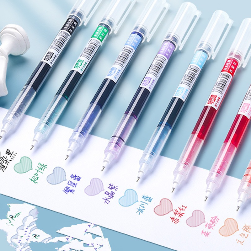 Quick-drying Color Gel Pen Straight Liquid Roller Ball Pen Hand-painted Pen for Students