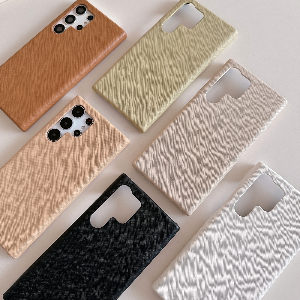 เคสโทรศัพท์มือถือหนัง PU แบบแข็ง ปิดด้านหลัง ลายเส้นไม้กางเขน สําหรับ Samsung Galaxy S22 Ultra S22 Plus A15 A35 A55 A24 A25 A54