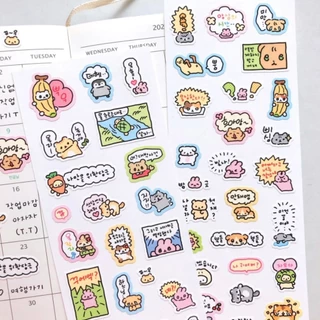 สติกเกอร์ ลายการ์ตูนกระต่ายน่ารัก สไตล์เกาหลี สําหรับตกแต่งสมุดไดอารี่ สมุดภาพ อัลบั้มรูปภาพ โทรศัพท์ DIY