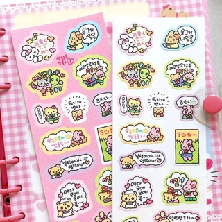 สติกเกอร์ ลายการ์ตูนกระต่ายน่ารัก สไตล์เกาหลี สําหรับตกแต่งสมุดไดอารี่ สมุดภาพ อัลบั้มรูปภาพ โทรศัพท์ DIY