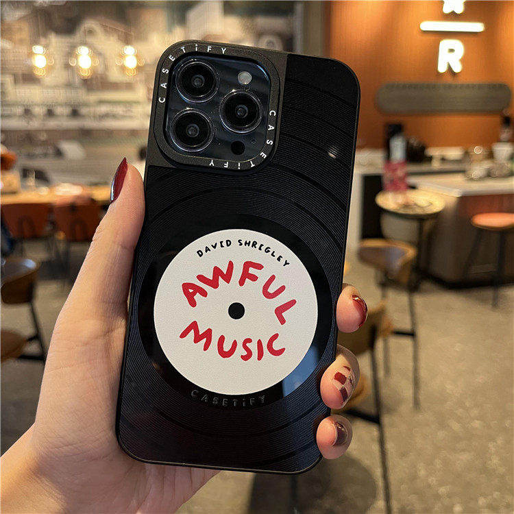 กระจกปลอกแผ่นเสียงบันทึกสําหรับiphone 11 12 13 14 15 16 Pro Max X XR XSMAX 7 8 SE2020 เคสโทรศัพท์กันกระแทกคลุมทั้งหมด