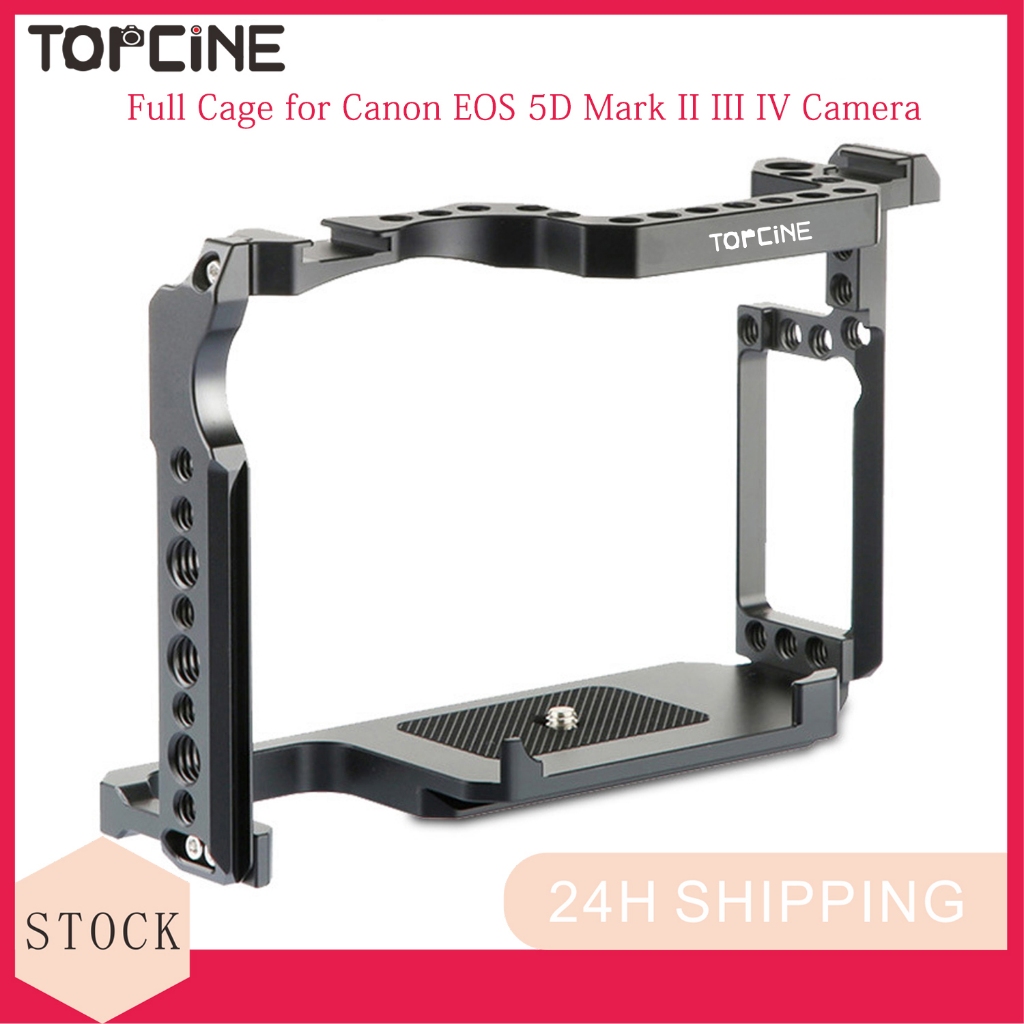 Topcine กล้องสําหรับ Canon EOS 5D Mark II III IV 7D Mark I 6D Mark II กล้อง DSLR EOS 5D4 5D3 5D2 กรง Dual รองเท้าเย็น Mount หลาย 1/4 รูเกลียว