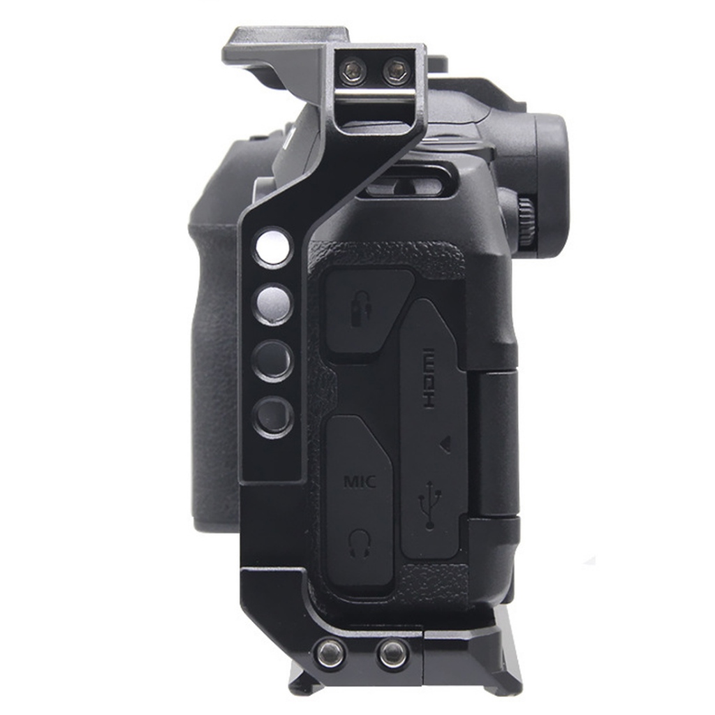R8 กรงสําหรับ Canon EOS R8 กล้องอลูมิเนียมกรงรองเท้าเย็น, 1/4 "-20 รูเกลียวสําหรับการทําฟิล์ม, วิดีโอบล็อก, การถ่ายภาพวิดีโอ