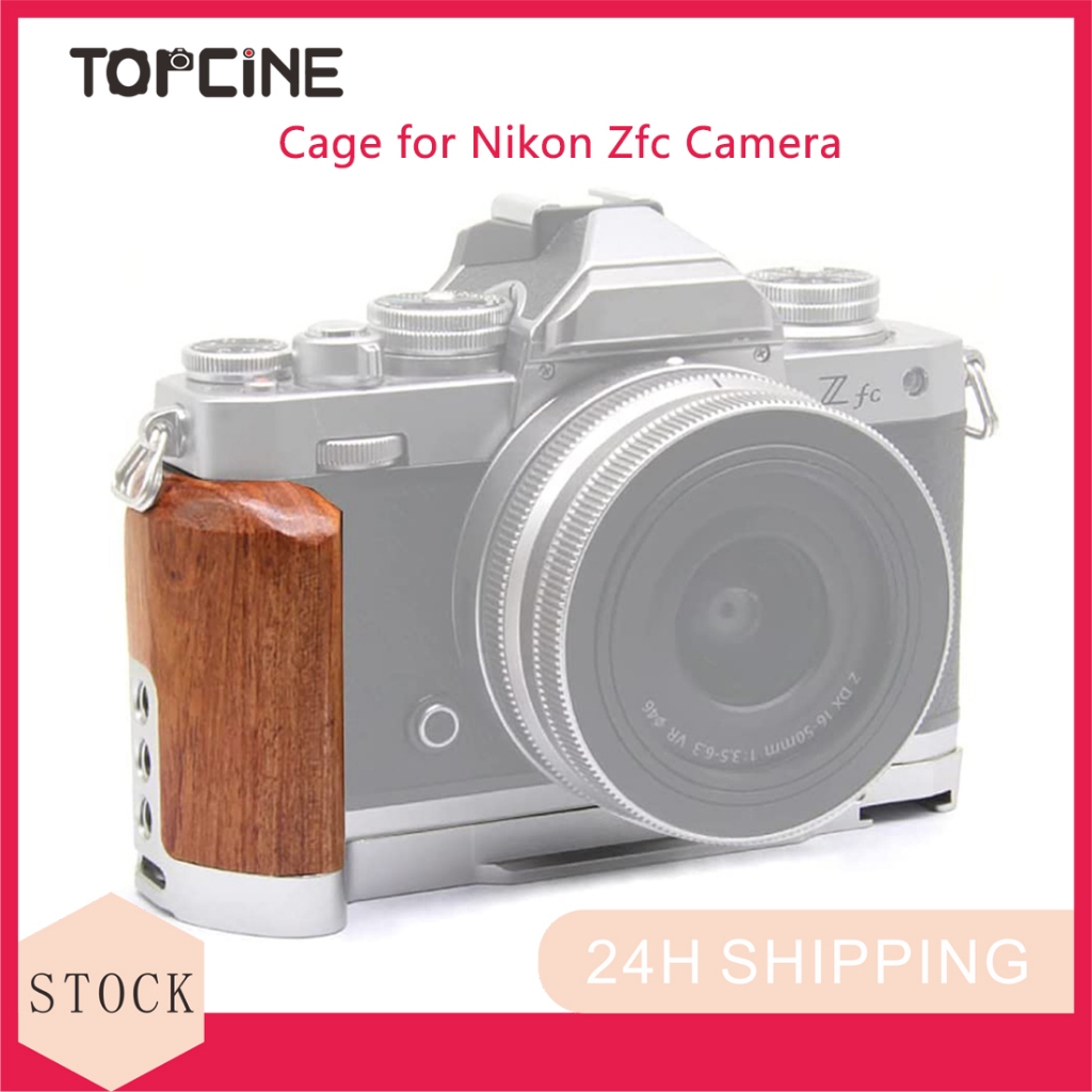 Topcine Zfc Handgrip L-Shape Grip สําหรับกล้อง Nikon Zfc, ด้ามจับไม้การถ่ายภาพวิดีโอกรงอุปกรณ์ยึดรอง