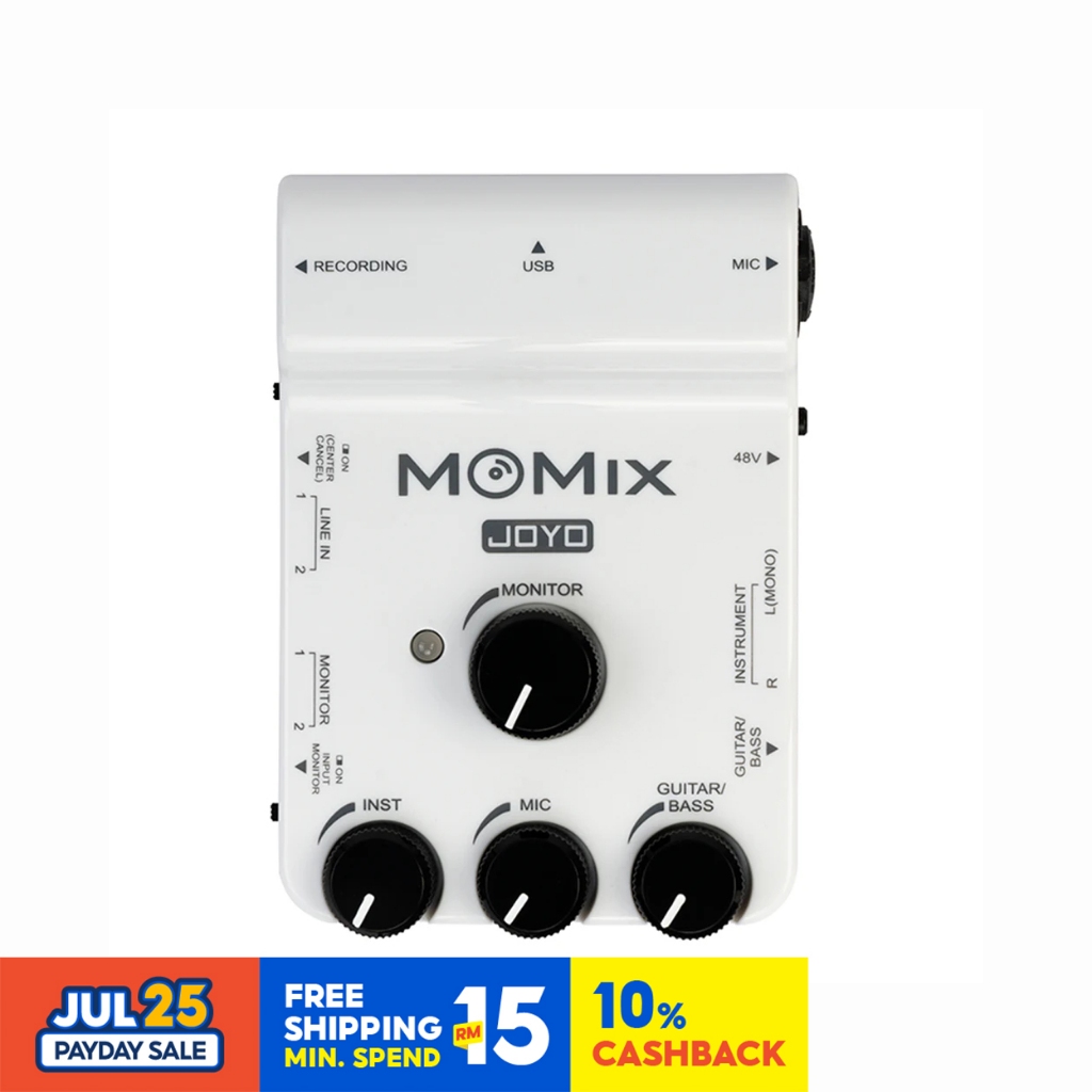 ⭐⭐⭐Joyo MOMIX การ์ดเสียงกีตาร์ ไมโครโฟน แบบพกพา สําหรับบันทึกเสียง สตรีมมิ่ง ประสิทธิภาพเสียง