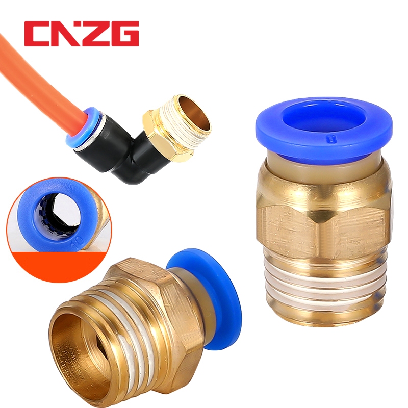 PC PL อุปกรณ์นิวเมติก ท่อทองแดงท่อลมข้อต่อลม 90 องศาข้อต่อข้อศอกมุมขวารูปตัว L อย่างรวดเร็ว ข้อต่อ