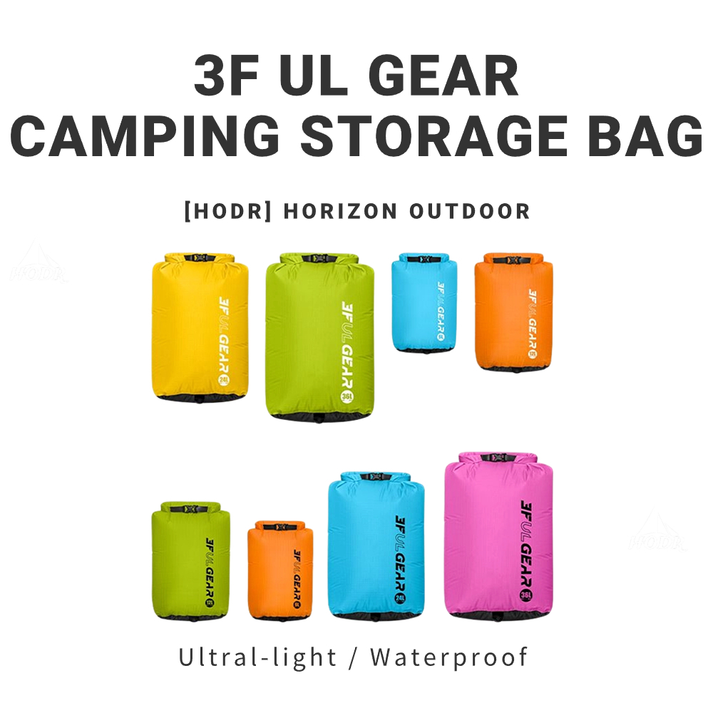 【HODR】3F UL GEAR ถุงกันน้ำที่มีด้านล่างแบน สำหรับการท่องเที่ยวและการแพ ถุงเก็บของ