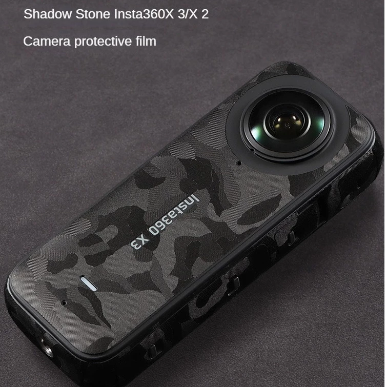 เหมาะสําหรับ อินสตาแกรม360x3 กล้องกีฬาพาโนรามาฟิล์มป้องกันและหินเงา 360 หนึ่ง X2 ลายพรางสีดําคาร์บอนไฟเบอร์สีดําเต็มแพคเกจสติกเกอร์3มอุปกรณ์เสริม X4 X5