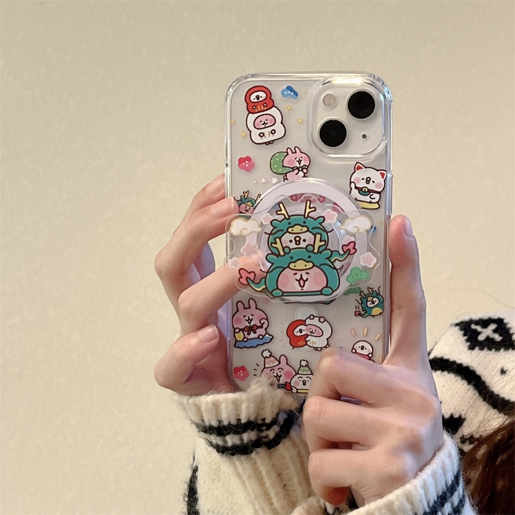 สําหรับiphone case 16 Pro Max 15 Pro Max 14 Pro Max 13 Pro Max 12 Pro Max Super strong magnetic IMDการ์ตูนรูปแบบโทรศัพท์มือถือ