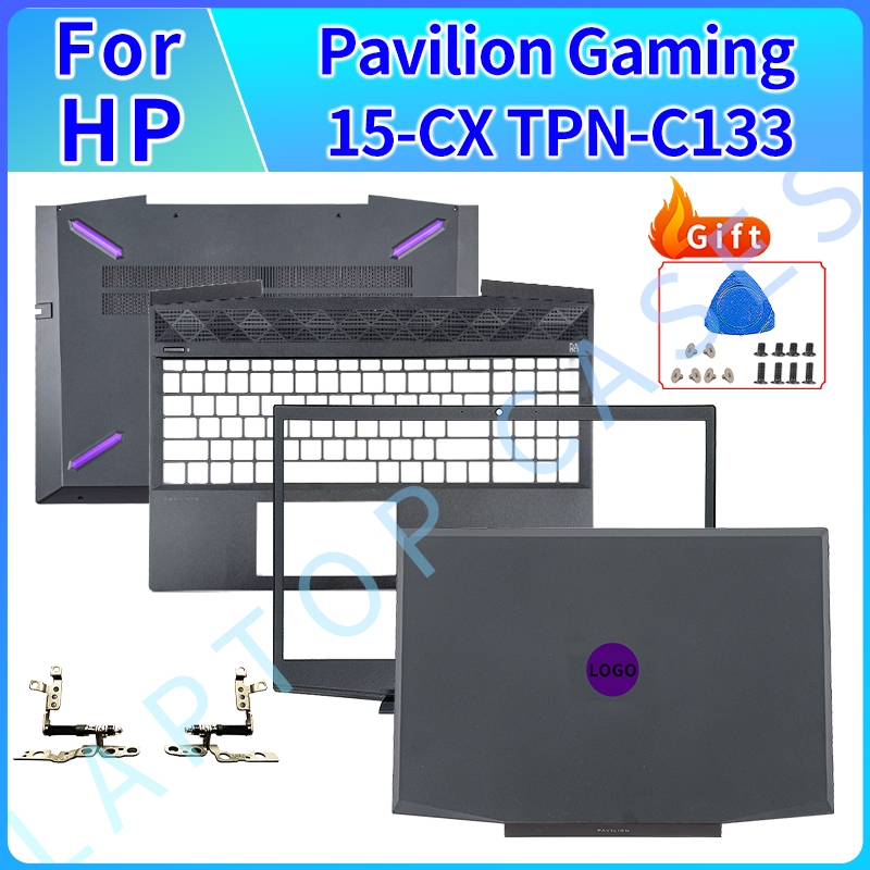 ใหม่ ฝาครอบแล็ปท็อป ด้านหลัง LCD ลายโลโก้สีม่วง แบบเปลี่ยน สําหรับ HP Pavilion Gaming 15-CX TPN-C133 Series 15.6 นิ้ว