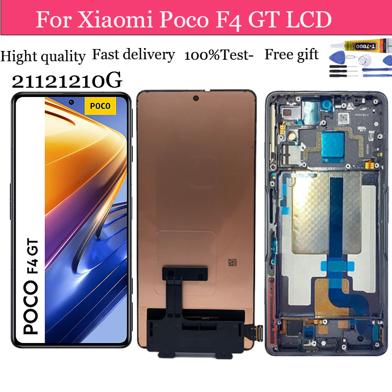 ของแท้ หน้าจอ 6.67 นิ้ว สําหรับ Xiaomi Poco F4 GT 21121210G หน้าจอสัมผัสดิจิทัล Lcd พร้อมกรอบ แบบเปลี่ยน สําหรับ Poco F4 GT