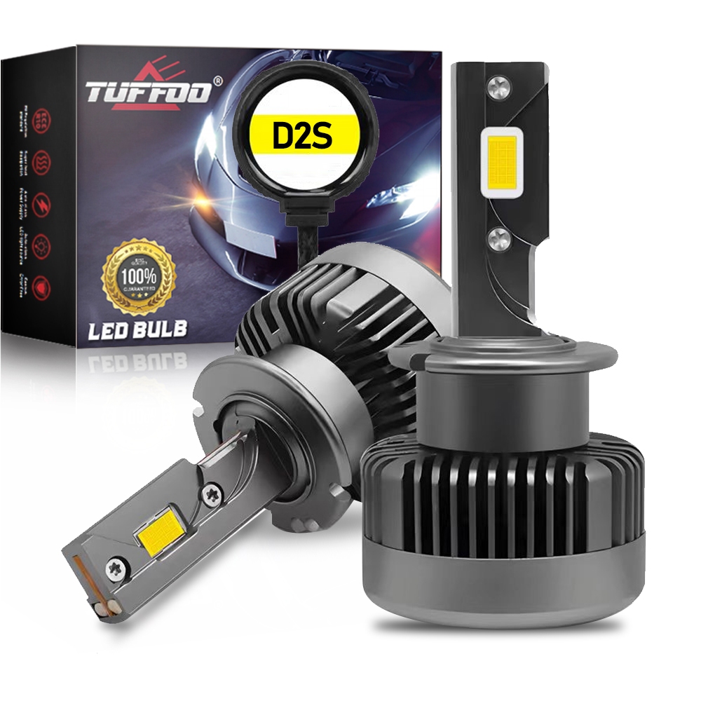 Tuffoo หลอดไฟหน้ารถยนต์ HID เป็น LED 30000LM D1S D2S D2R D3S D4S D4R D5S D8S สีขาว 6000K 2 ชิ้น
