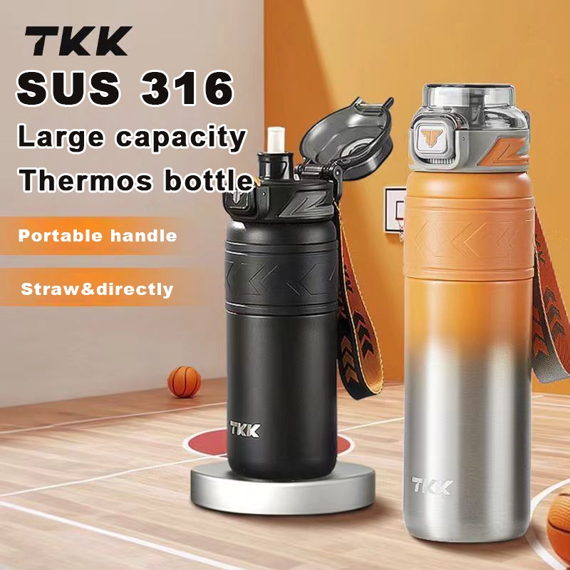 Tkk SUS-316 กระติกน้ําร้อน ขวดน้ํา ความจุขนาดใหญ่ ฉนวนกันความร้อน แบบพกพา พร้อมสายชา และฟลิตเตอร์