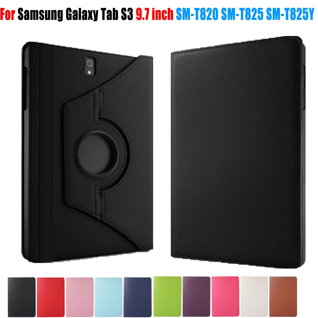 สําหรับ Samsung Galaxy Tab S3 9.7 นิ้ว SM-T820 SM-T825 SM-T825Y แฟชั่น 360° หมุนแท็บเล็ตป้องกันกรณีที่มีคุณภาพสูงหนัง ปู่ วางทนยืนพลิกปก