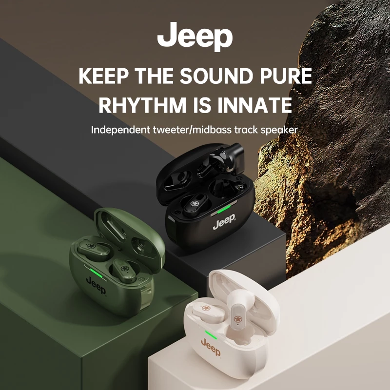 Jeep EW011 หูฟังบลูทูธไร้สาย Bluetooth  5.3 HiFi HD Call กันน้ำ ลดเสียงรบกวน หูฟังบลูทูธ พร้อมไมโครโฟน thumbnail 3