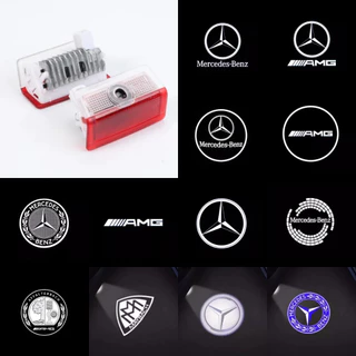โคมไฟเลเซอร์ LED รูปโลโก้ผี HD สําหรับตกแต่งประตูรถยนต์ Mercedes Benz W176 W205 W166 W246 W212 A B C M ML GLA GLS E Class