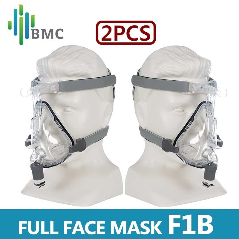 [2 ชิ้น] BMC F1B หน้ากากเต็มใบหน้า CPAP FM1B อัตโนมัติ CPAP APAP BIPAP หน้ากากเต็มหน้า