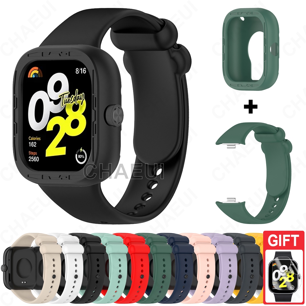 สายซิลิโคนพร้อมอุปกรณ์เสริมกรณีสร้อยข้อมือวงสําหรับ Redmi Watch 5 4 3 / Redmi Watch 3 Active