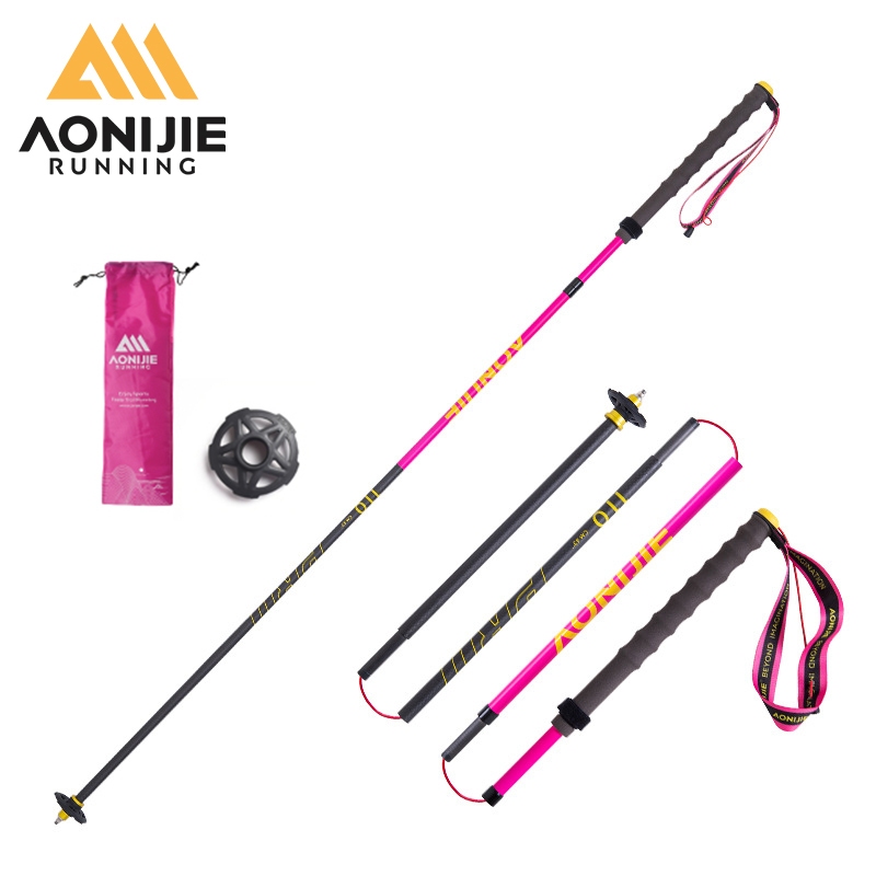 Aonijie E4214 ไม้เท้าเดินป่าสําหรับเดินป่าคาร์บอนไฟเบอร์เสาข้ามประเทศพับไม้เท้าน้ําหนักเบา