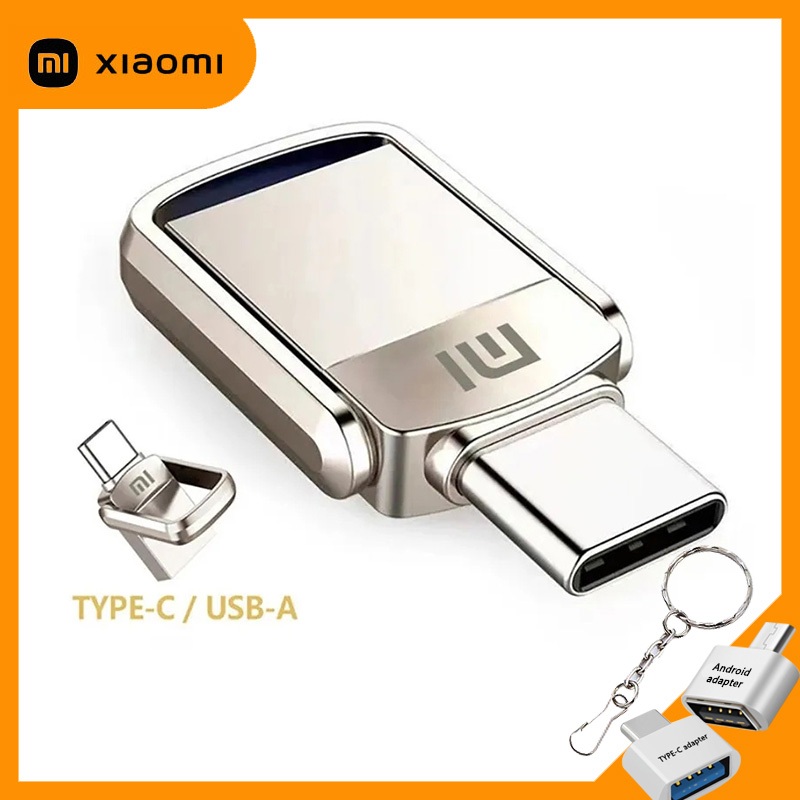ไดร์เวอร์ปากกา Xiaomi Type-C, 1TB, 2TB, 512GB, 256GB, แท่งหน่วยความจํา USB, 128GB, 64GB, 32GB, ไดรเวอร์แฟลช OTG โลหะขนาดเล็กสําหรับสมาร์ทโฟน