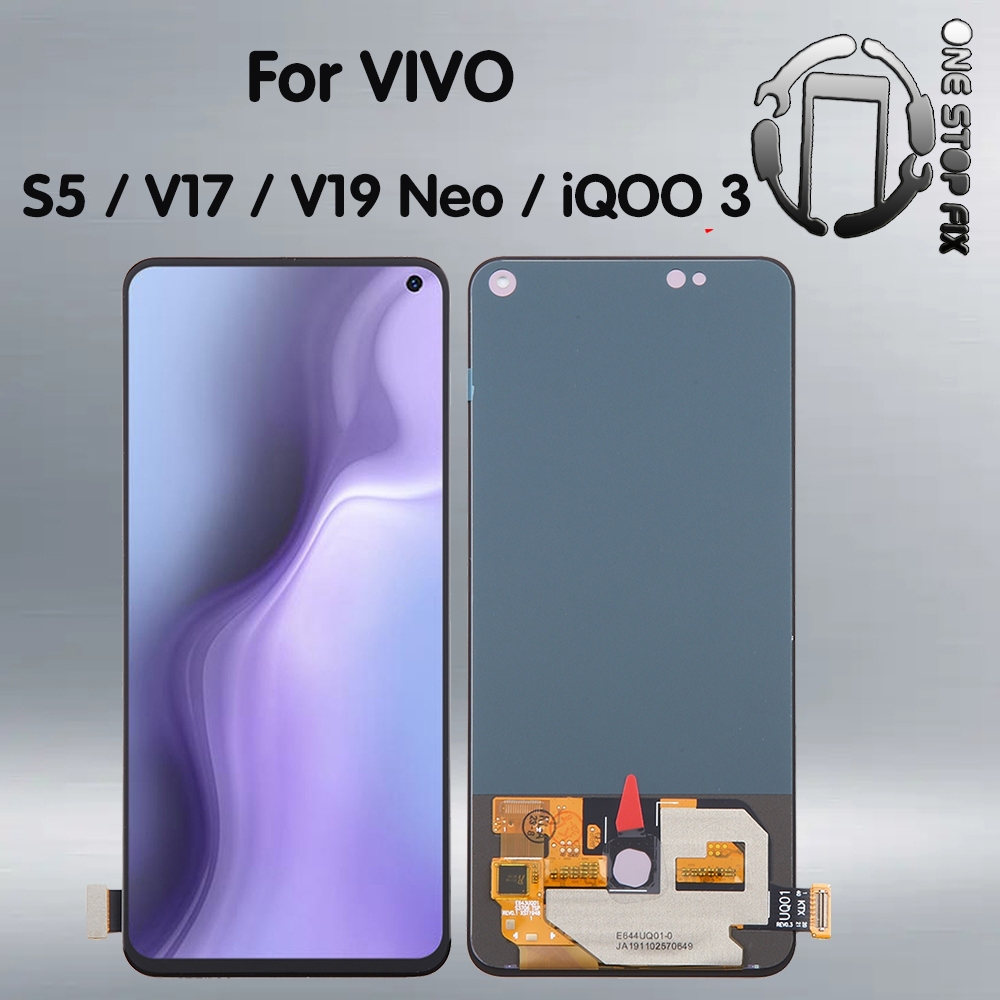 Oled อะไหล่หน้าจอสัมผัสดิจิทัล LCD แบบเปลี่ยน สําหรับ Vivo S5 Vivo V17 V19 Neo iQOO 3