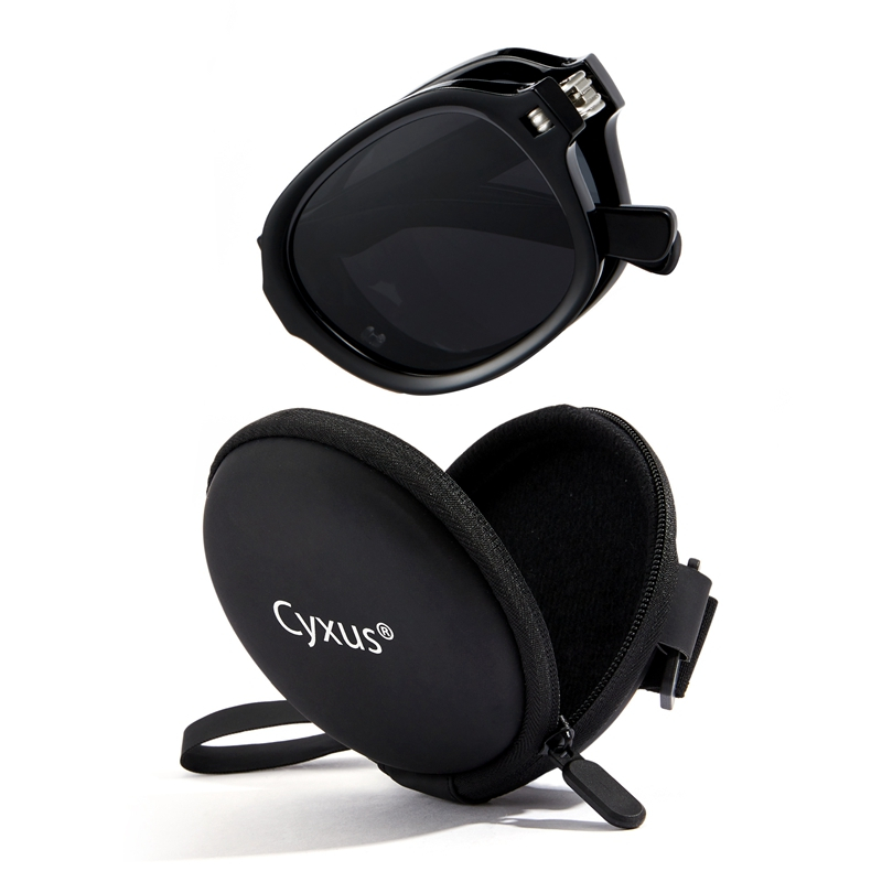 Cyxus แว่นตากันแดด เลนส์โพลาไรซ์ ป้องกันรังสียูวี 400 ทรงสี่เหลี่ยม พับได้ สําหรับผู้หญิง ผู้ชาย P1129
