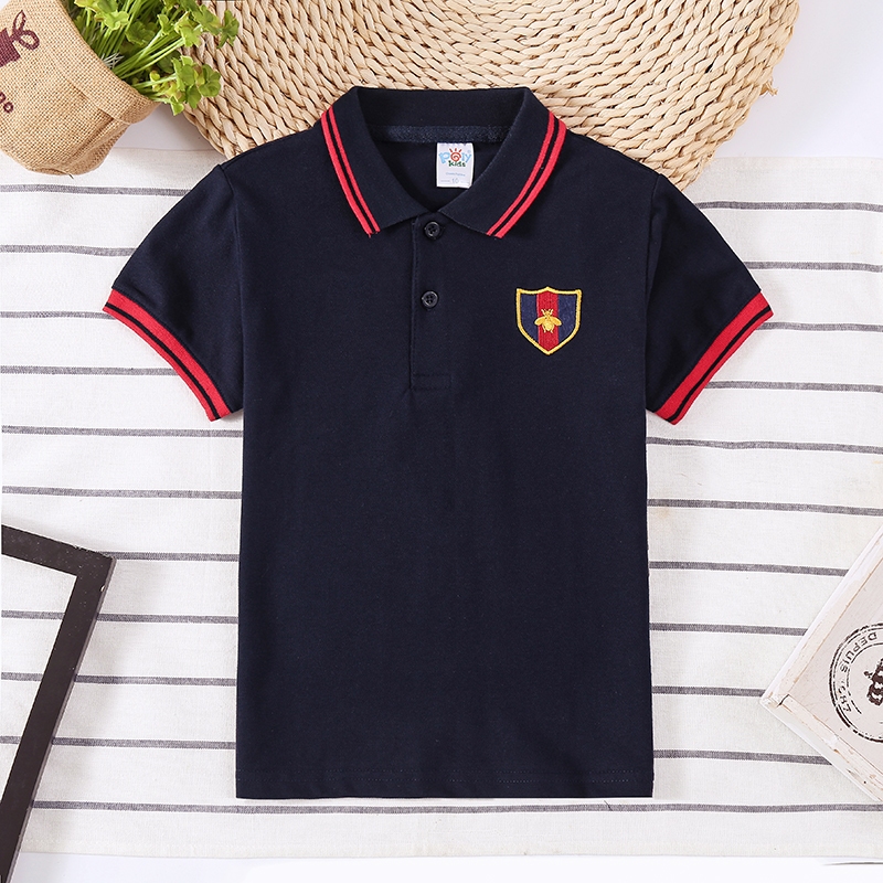 เสื้อเชิ้ตโปโลเด็กผู้ชาย ผ้าฝ้าย ท็อปส์ซูแฟชั่น สไตล์เกาหลี สวมสบาย สดชื่น