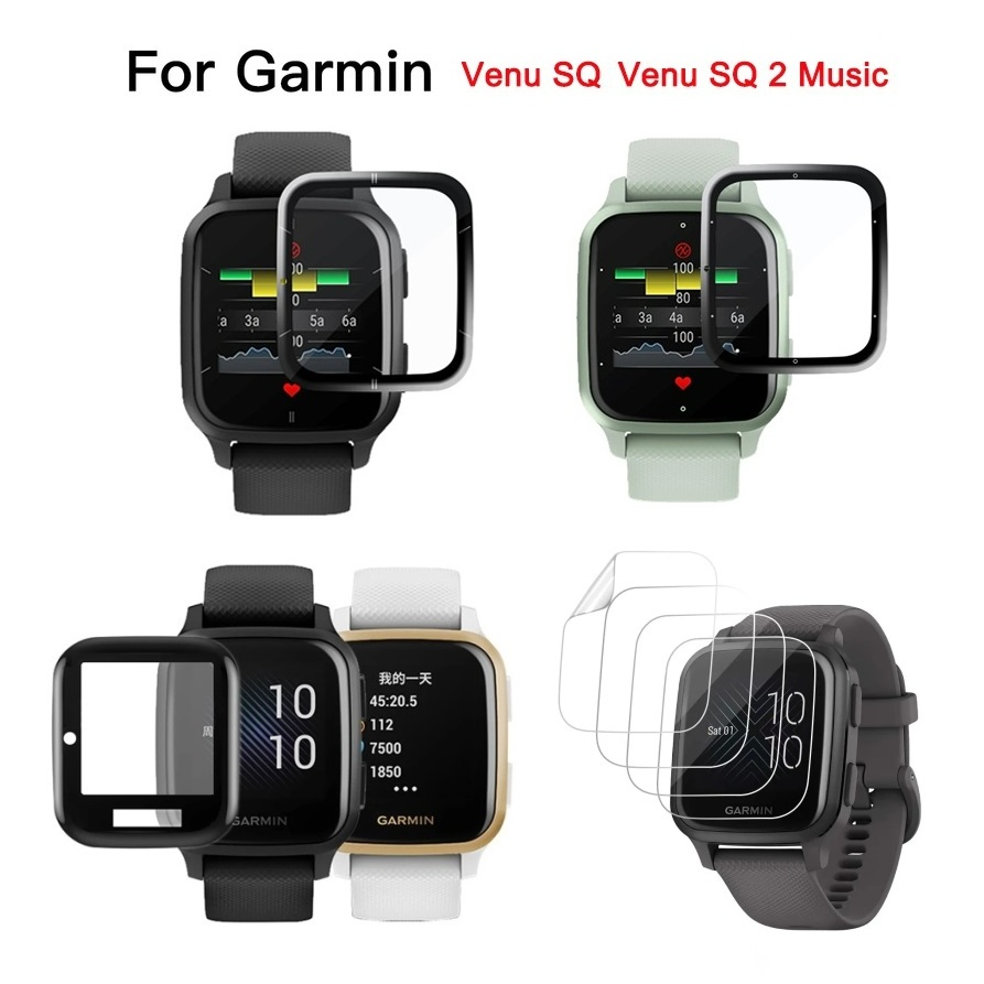 ฟิล์มกันรอยหน้าจอ TPU แบบนิ่ม 3D PMMA สําหรับ Garmin venu SQ 2 sq2 Music Curved Full Coverage
