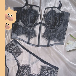 🎀bearbra🎀ใหม่ เสื้อกั๊ก ก้างปลา ฝรั่งเศส ชุดชั้นใน เซ็กซี่ ล…