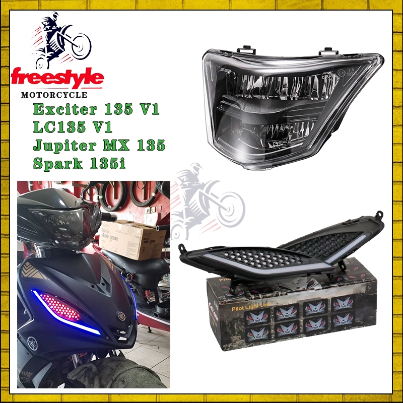 ไฟหน้า LED DRL สําหรับ Yamaha LC135 V1 135GP Exciter 135 Jupiter MX135 Spark 135 Spark 135i