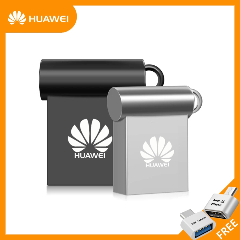 แฟลชไดรฟ์โลหะ พร้อมพวงกุญแจ 64GB 32GB 128GB 256GB 512GB USB 1TB 2TB สําหรับ Huawei Mini U Disk