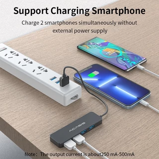 Acasis USB3.0/USB2.0 4 พอร์ต USB HUB Splitter สวิทช์พร้อม Micro USB อินเตอร์เฟซอะแดปเตอร์ไฟ สําหรับ PC แล็ปท็อป เครื่องอ่านชาร์จพอร์ตการถ่ายโอนความเร็วสูงถึง 5Gbps ส่ง Wi-Fi จากไทย