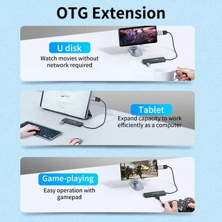 Acasis USB3.0/USB2.0 4 พอร์ต USB HUB Splitter สวิทช์พร้อม Micro USB อินเตอร์เฟซอะแดปเตอร์ไฟ สําหรับ PC แล็ปท็อป เครื่องอ่านชาร์จพอร์ตการถ่ายโอนความเร็วสูงถึง 5Gbps ส่ง Wi-Fi จากไทย