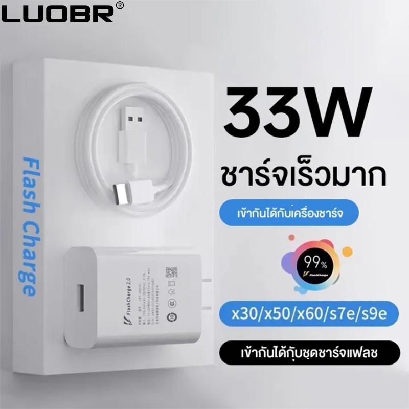 33W Type C ชาร์จเร็ว (สาย + หัวชาร์จ) สำหรับ X30 X50 Z1x