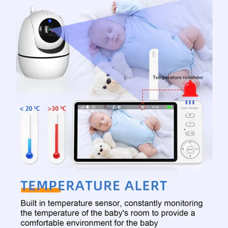 5 นิ้ววิดีโอ Baby Monitor 720P พร้อม Pan Tilt กล้องเฝ้าระวังสองทางเสียง Intercom Auto Night Vision หน้าจอ IPS Babe Nanny