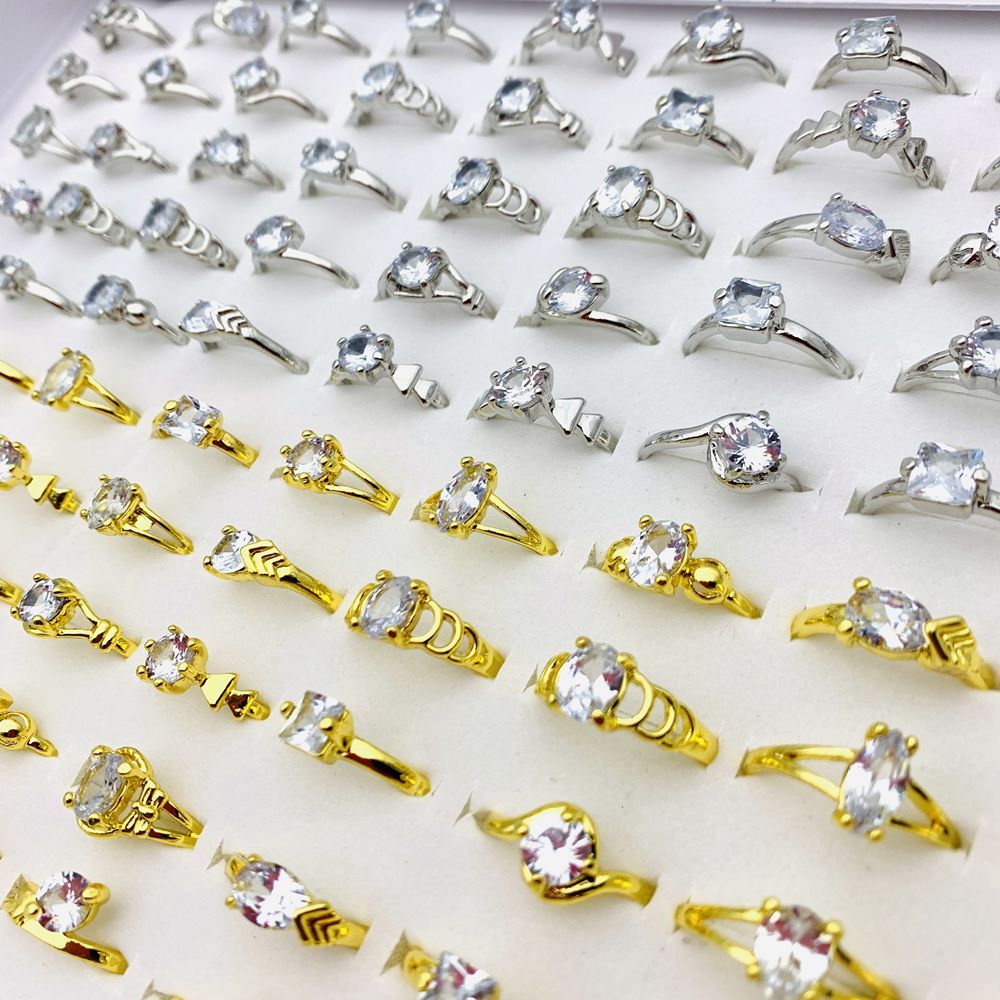 20ชิ้นแหวนสําหรับผู้หญิงเงินชุบทองแกะสลักแบบแฟชั่นเครื่องประดับ - รูปที่ 2