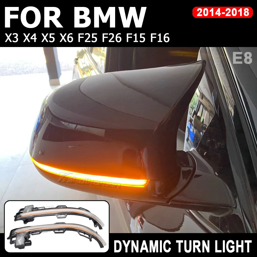 ไฟเลี้ยวไดนามิก ติดกระจกมองหลังรถยนต์ สําหรับ BMW X3 X4 X5 X6 F25 LCI F26 F15 F16 2014-2018