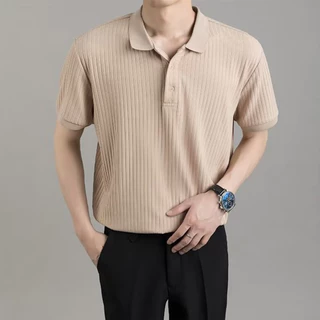 BeCoolMan🍃【6สี M-3XL】เสื้อโปโล คอปก แขนสั้น ติดกระดุม เข้ารูป ระบายอากาศได้ดี ลําลอง สไตล์เรียบง่าย สําหรับผู้ชาย ลายขวาง เกาหลี เสื้อโปโล เหมาะกับฤดูร้อน