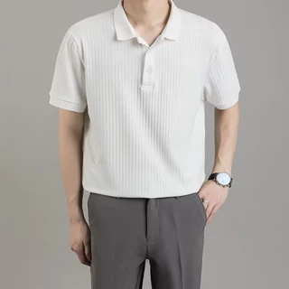 BeCoolMan🍃【6สี M-3XL】เสื้อโปโล คอปก แขนสั้น ติดกระดุม เข้ารูป ระบายอากาศได้ดี ลําลอง สไตล์เรียบง่าย สําหรับผู้ชาย ลายขวาง เกาหลี เสื้อโปโล เหมาะกับฤดูร้อน