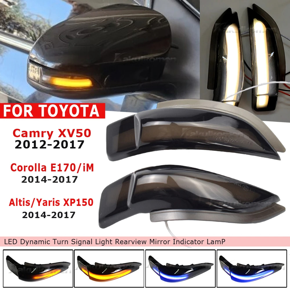 หลอดไฟเลี้ยว LED ติดกระจกมองหลัง สําหรับ Toyota Corolla Camry Pris Vios Yaris Venza Avalon Altis 2 ชิ้น