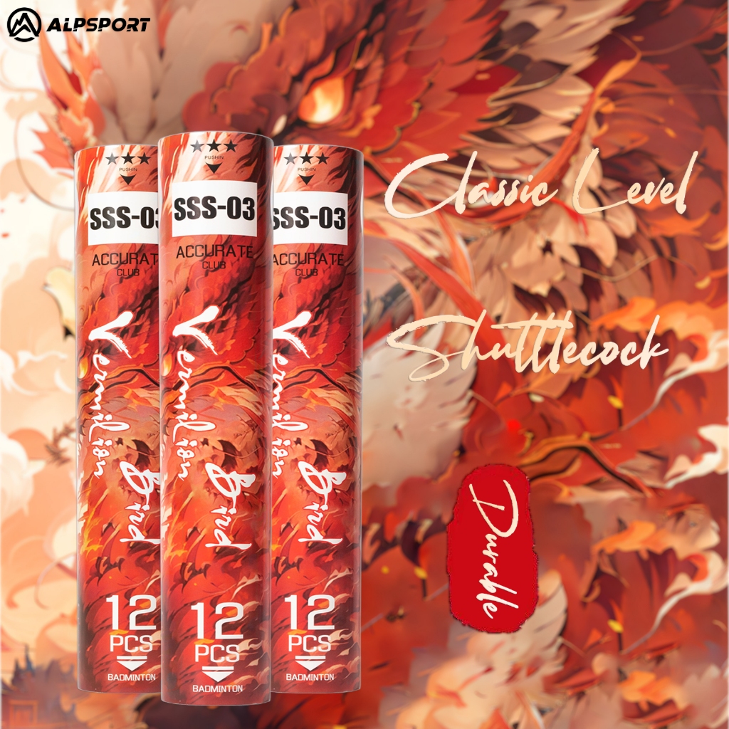 Alp Vermilion Bird 03 ลูกแบดมินตัน 77 ระดับ 12 ชิ้น ต่อท่อ
