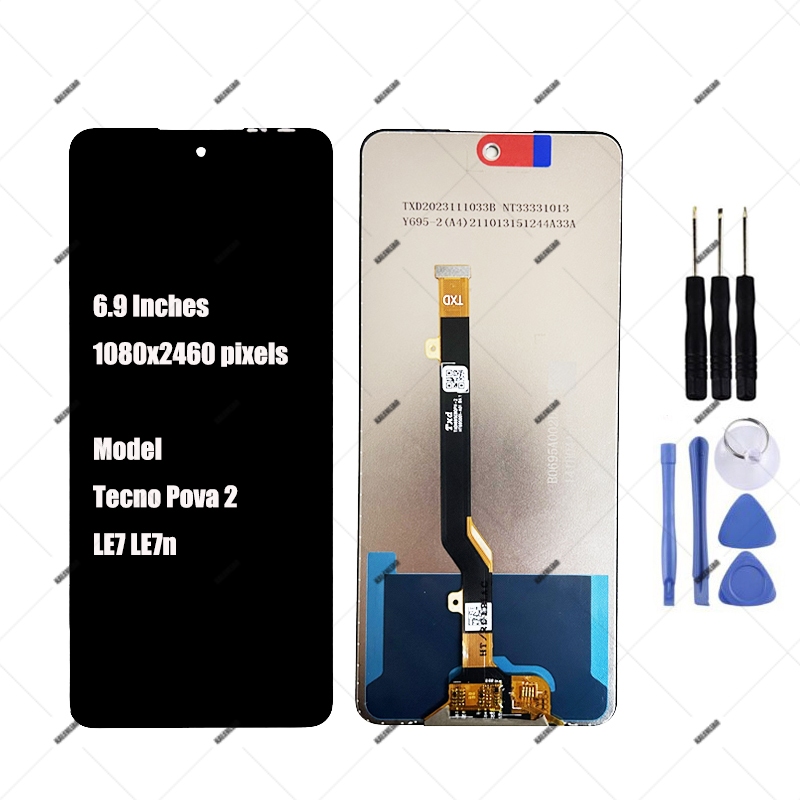 สําหรับ Tecno Pova 2 LE7 Pova 3 LF7n จอแสดงผล LCD Touch Screen Digitizer Assembly เปลี่ยน 6.9"