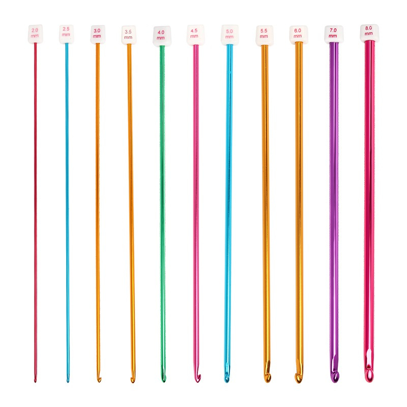 เข็มถักโครเชต์ โครเชต์สี 27cm/2.0-8.0mm เข็มถักโครเชต์ เซ็ตถักโครเชต์ ไหมพรม