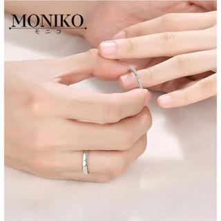 Moniko แหวนเงินแท้ S925 ประดับเพทาย แบบเปิด เหมาะกับคู่รัก