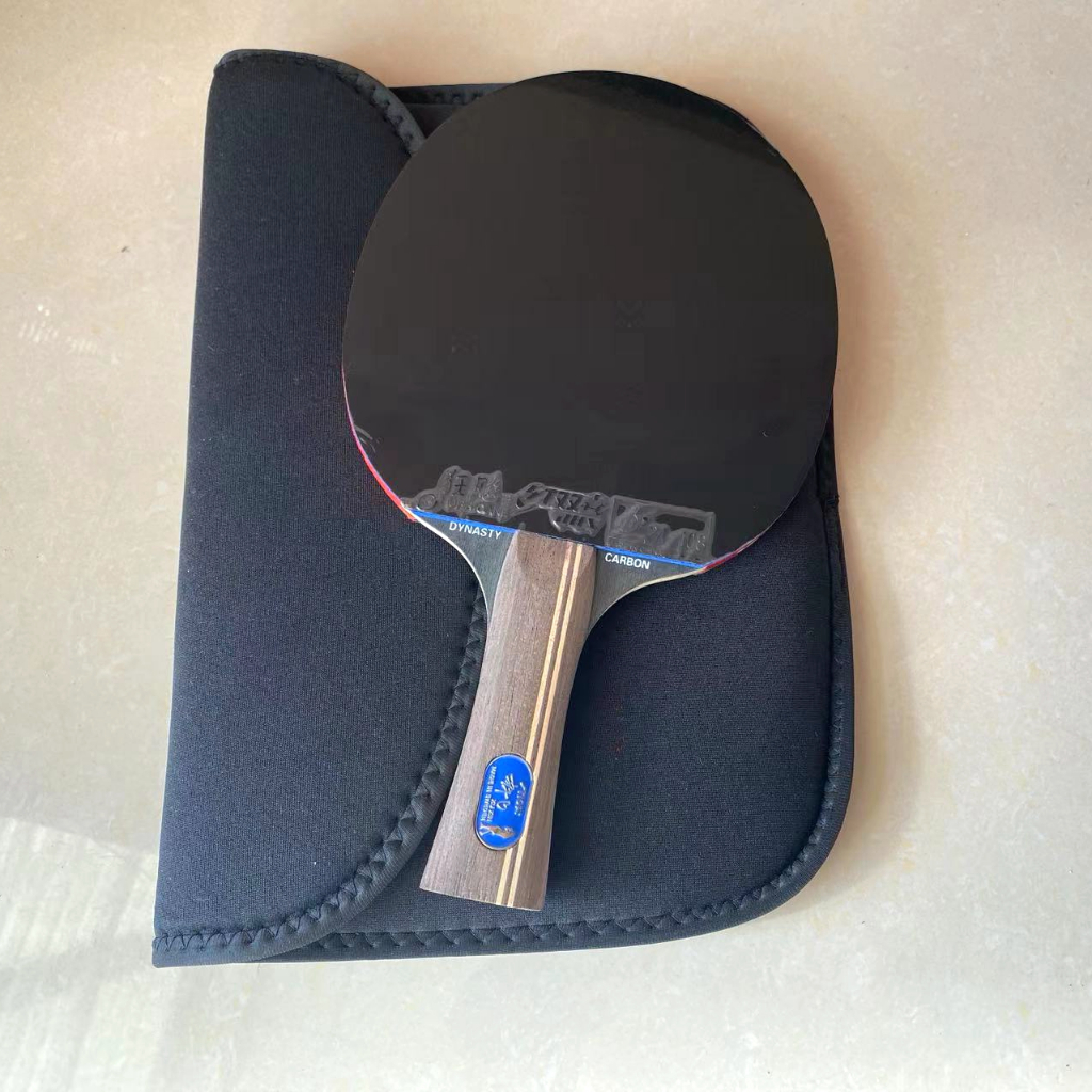 Stiga Xuxin Dynasty Carbon Table Tennis Bat With Double side Pimples In Rubber Flared Long Handle Ping Pong Paddle