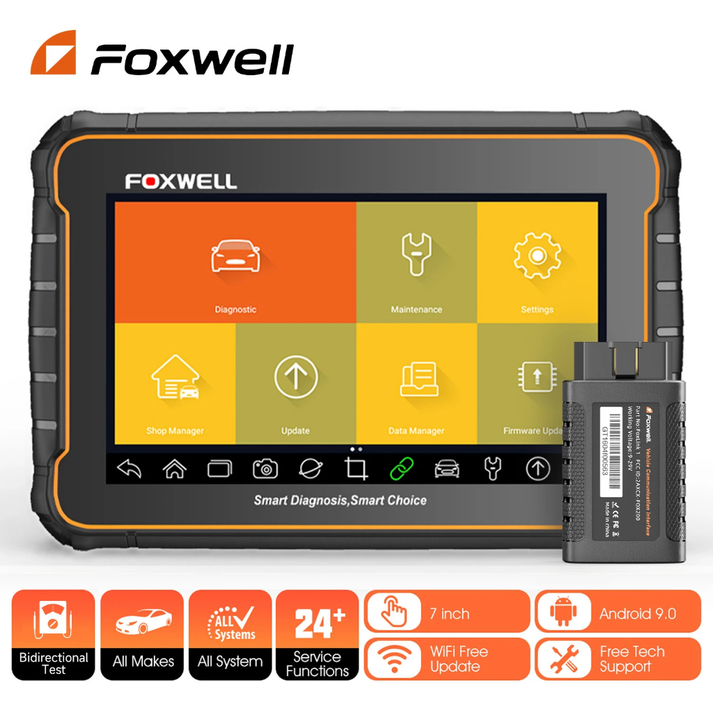 Foxwell GT60 OBD2 เครื่องสแกนเนอร์วินิจฉัย ระบบแอนดรอยด์ พร้อมรีเซ็ตน้ํามัน 24+ DPF EPB SAS EPB TPMS CTV